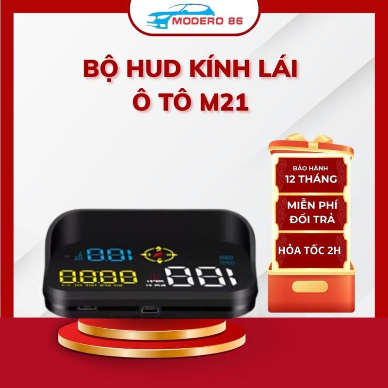 Bộ HUD Kính Lái Ô Tô M21 Kính Lái Ô Tô Hiển Thị Tốc Độ Cảnh Báo Giao Thông Kết Nối OBD2-GPS