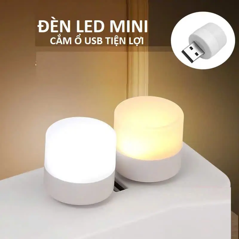 Đèn Led Mini, Đèn Ngủ Đọc Sách Bảo Vệ Mắt Bỏ Túi 5V 1W Cổng USB Gắn Máy Tính