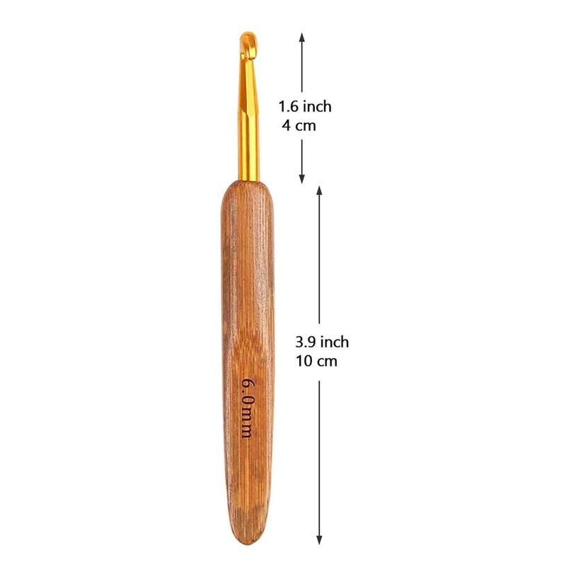 2mm-6mm Bamboo Knitting Needles Set, 9 Counts Multicolor Knitting Hooks Set with Wood Handle, DIY Crochet Hooks Needles for Yarn Handle 1