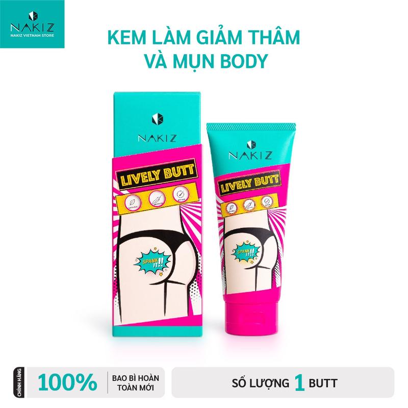 Kem dưỡng sáng da giảm thâm mụn vùng mông lưng nách Nakiz Lively Butt