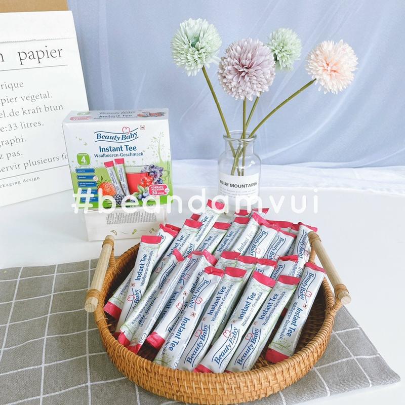 Trà hoa quả [FREESHIP] hữu cơ Beaty Baby dành cho bé ăn dặm từ 5 tháng trà dâu mâm xôi ( tách lẻ)
