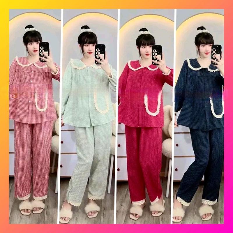 Bộ đồ bầu cổ bèo - Đồ bầu mặc nhà sau sinh cho con bú ti - Quần áo ngủ bầu Đẹp cho mẹ thời trang mùa hè Bigsize Giá Rẻ Váy Bầu Đầm Bầu