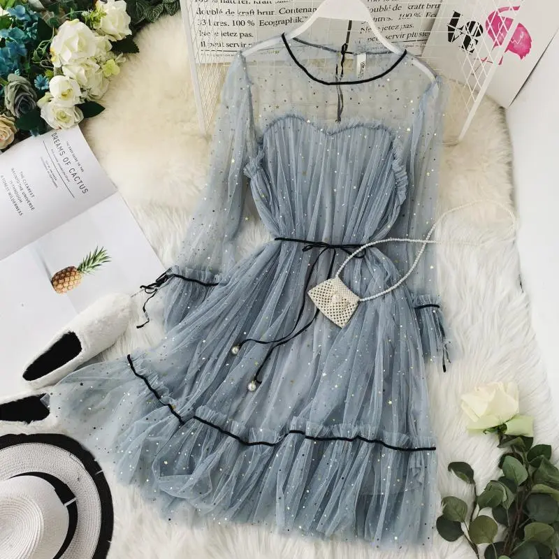 Star Sequins Fairy Dress Mesh Flared Sleeves High Waist Lace-up Loose Babydoll Dress A- line Bubble Princess Dress - TikTok Shop Philippines Star Sequins Fairy Dress Mesh Flared Sleeves High Waist Lace-up Loose Babydoll Dress A- line Bubble Princess Dress - TikTok Shop Philippines