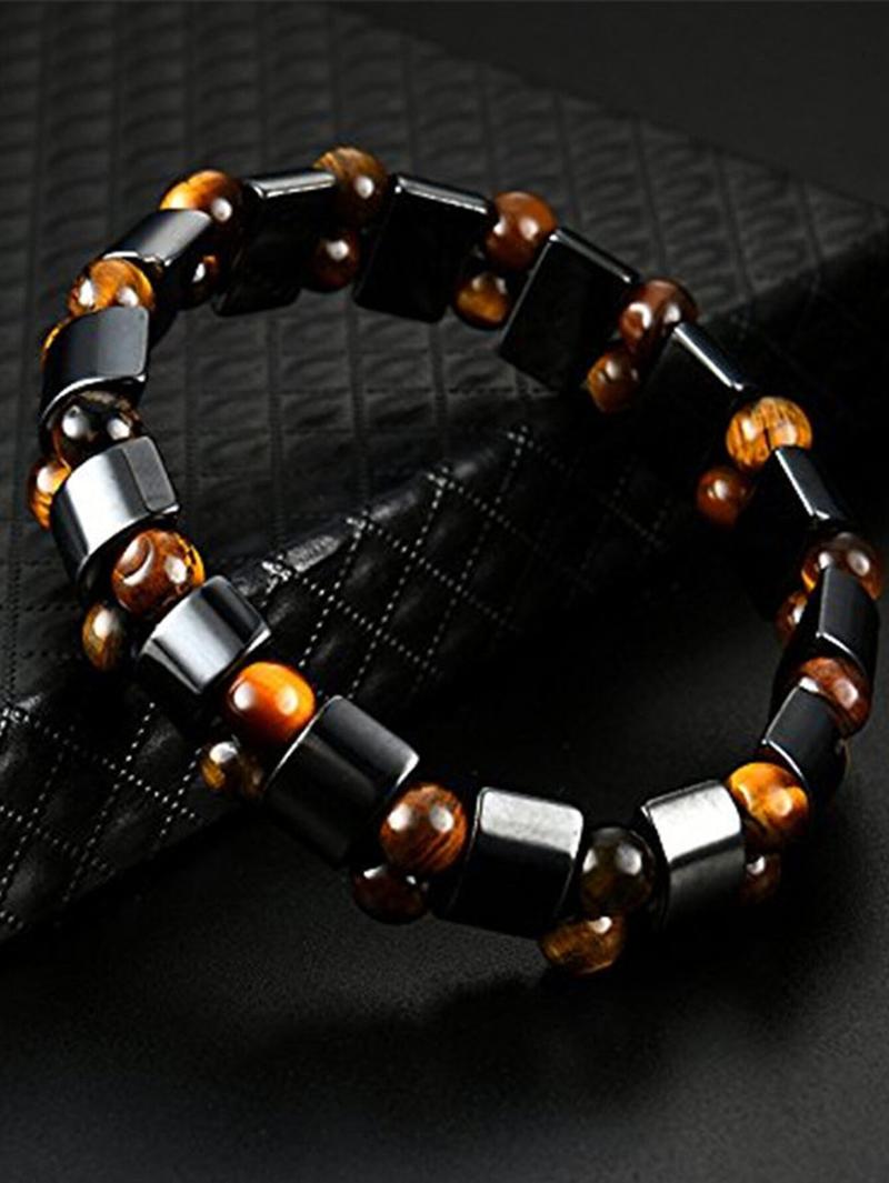 Product Introduction of Vòng Tay Thạch Anh Trị Liệu Từ Tính Đá Gallstone Màu Đen, Thời Trang, Co Giãn Và Có Thể Điều Chỉnh, Dành Cho Nam Và Nữ, Có Lợi Cho Sức Khỏe Và Năng Lượng, 1 Chiếc 7