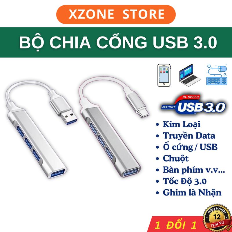 Bộ chia cổng Hub USB và Hub TYPE C BH6T. Hub chia cổng type c, usb 3.0 ra 4 cổng usb tốc độ cao