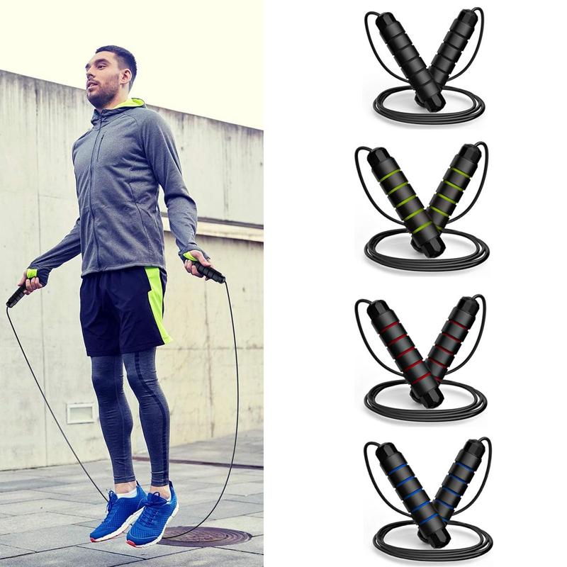 Product Introduction of Weighted Jump Rope, 1 Count Adjustable Skipping Rope with Memory Foam Handles, Fitness Equipment for Home Gym Workout 8