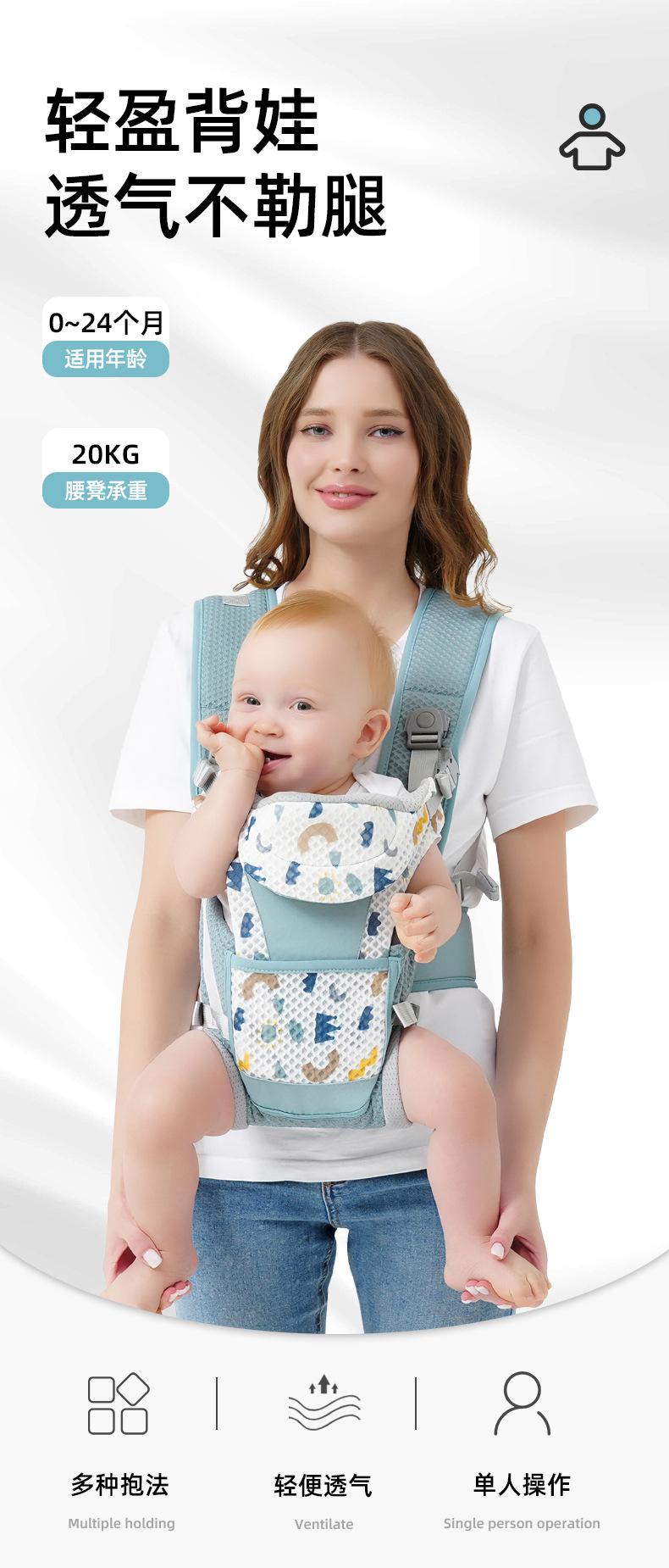 Product Introduction of In Stock Baby Outing Strap in Stock Baby Outing Strap Baby Strap Children Go out Dual-Use Summer Thin Four Seasons Free Hands Simple Breathable Backpack 0