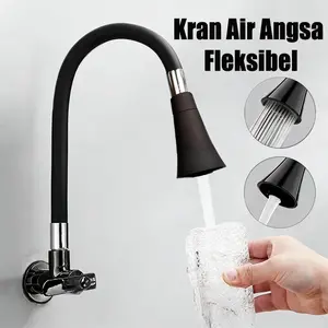 Kran Cuci Piring Fleksibel Karet Hitam Premium - Drat 1/2 Inch 2 Model Pancuran Air Leher Karet Tebal Anti Karat Drat 1/2 Inch