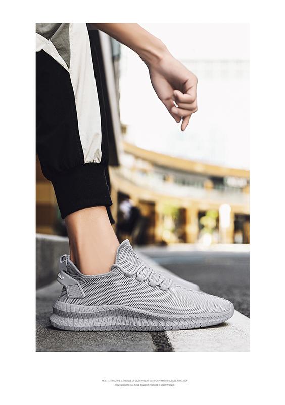 Product Introduction of Summer men's sports shoes breathable white men's sports shoes fashion light black walking. 63