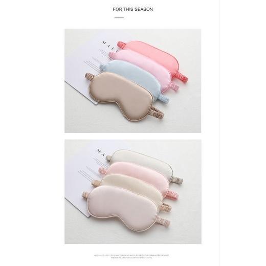 พร้อมส่งจากไทย ที่ปิดตา ผ้าปิดตา ผ้าไหมซาติน นุ่มลื่น ใส่สบาย สีสวย14สี กันแสงได้ดี sleep eyeshade มาสก์ เทา 4