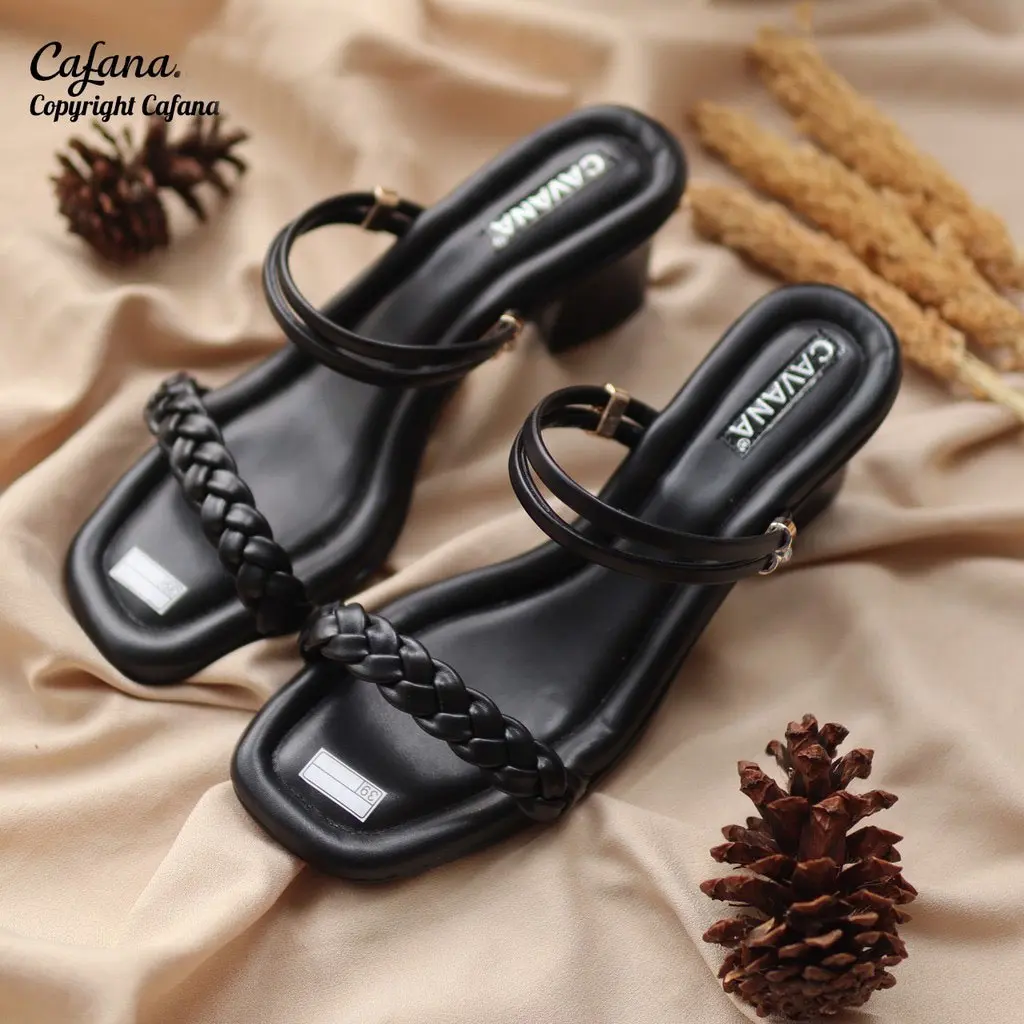 SANDAL WANITA HEELS KEPANG REYNA SDH225 HAK TAHU 5 CM