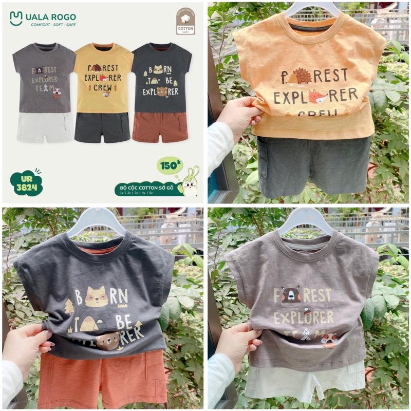 Uala Rogo - Bộ quần áo cộc tay cá tính cực mát cho bé trai 1-5 tuổi