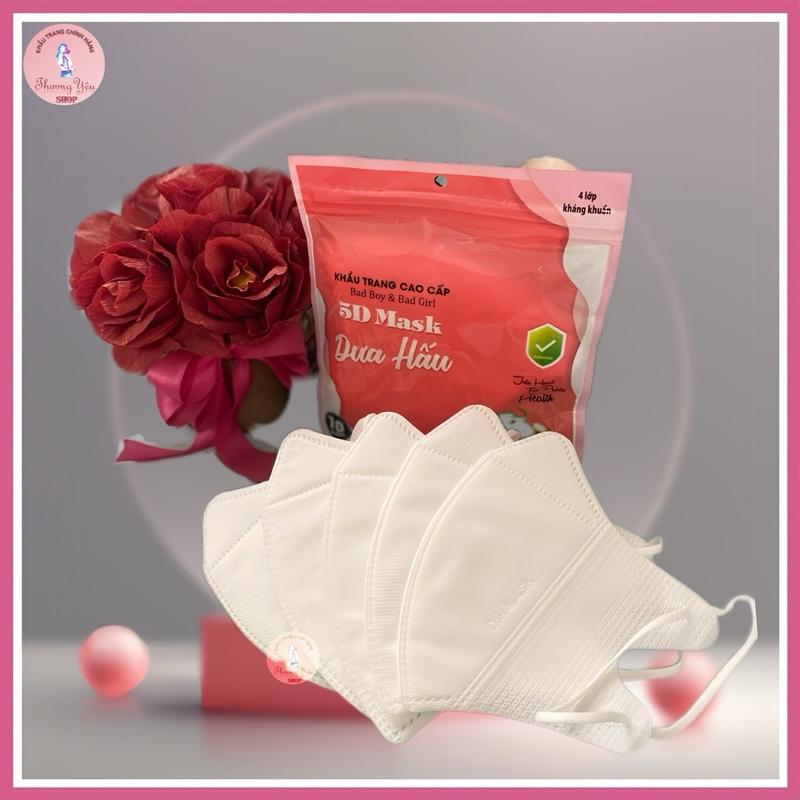 100 CHIẾC Khẩu Trang 5D Dưa Hấu Người Lớn Kháng Khuẩn, Lọc Bụi Phụ Kiện Nữ Women Accessories Môi polyester trắng khautrang