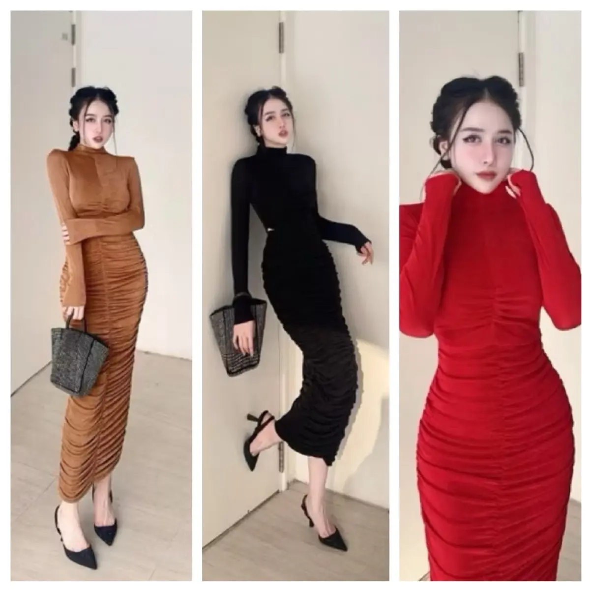 Sét Váy Nhúng Nhũ body Tay Dài Sang Trọng( Chất Nhũ QC)