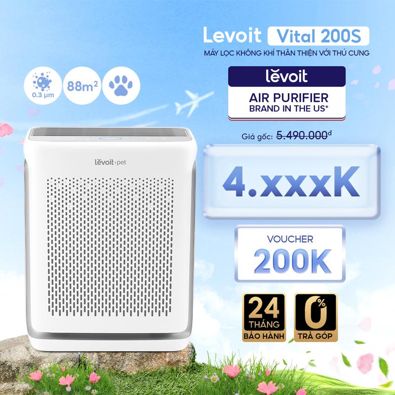 Máy Lọc Không Khí Levoit Vital 200S 88m2 | Khử Mùi Diệt Khuẩn | Hút Lông Thú Cưng Cực Mạnh | Bảo hành 2 năm