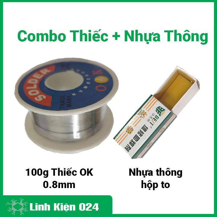 Combo thiếc hàn Solder - OK 0.8mm 100g và nhựa thông hộp loại tốt