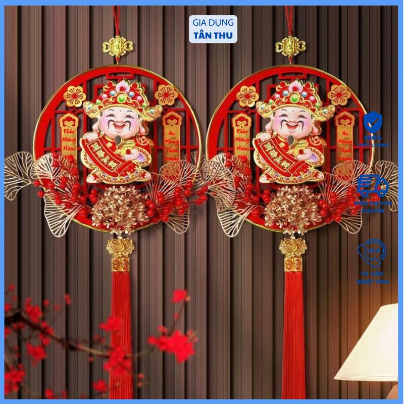 Ông thần tài lắc đầu treo cửa Size 38, treo tường Tết Ất Tỵ 2025, dải decor trang trí hút tài lộc may mắn lì xì Decor Phòng Phòng Khách Trang Trí Nhà ong than
