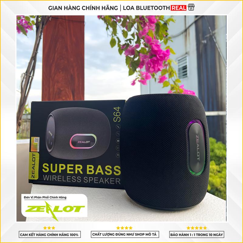 [ Mua Loa Tặng Nhạc ] Loa Bluetooth Zealot S64 Phiên Bản Mới Supper Bass Công Suất 50W Củ Loa Nghe Nhạc Chống Nước
