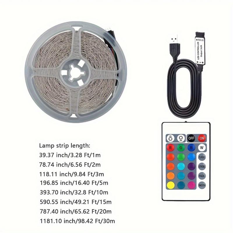 Đèn LED đổi màu trong nhà, đèn flash nhạc, điều khiển bằng APP, đèn LED, đèn nhạc, đồng bộ hóa TV, trang trí nền, đèn trần LED, đèn LED trang trí, điện áp 5v, đèn ngày lễ, thích hợp cho phòng ngủ, phòng khách, cầu thang, có mặt sau tự dính 4