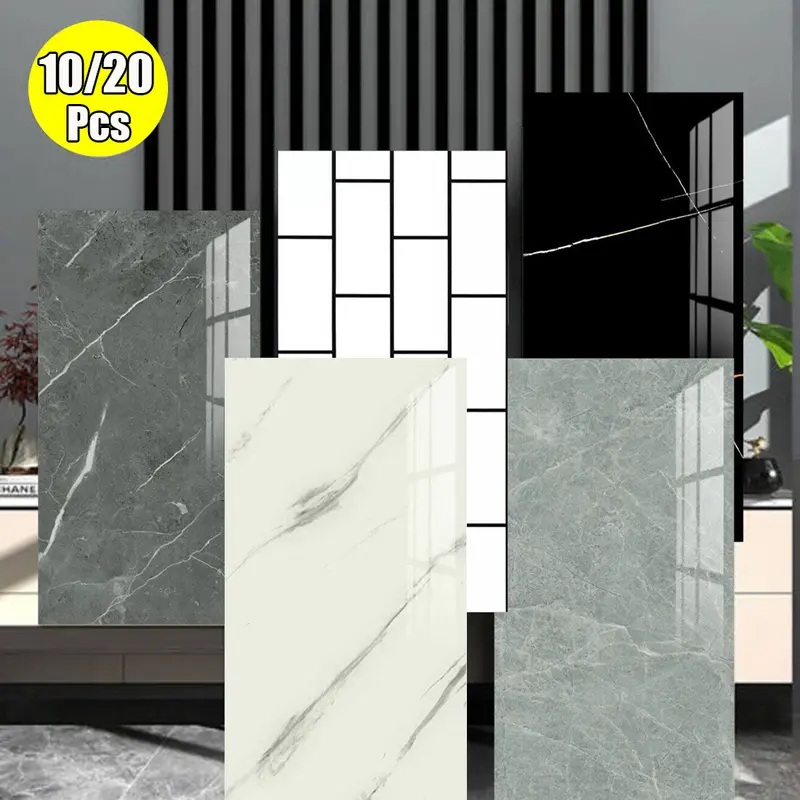 20x Marble Tiles Sticker Self-Adhesive Stick On Kitchen Home Wall Bathroom Decor UK STOCK 0