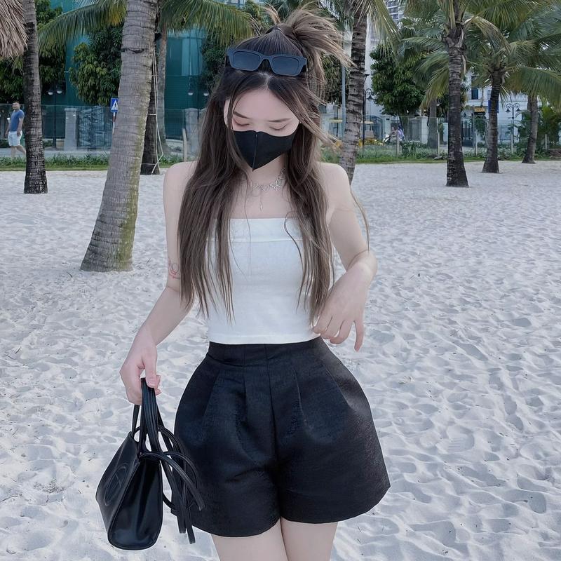  Quần Short Tafta Xòe Phồng 2 Lớp BIG SIZE Cạp Siêu Cao Sooc Nữ Ngắn Vải Tafta xước Giãn TA-885   Xưởng Sỉ Innovation   