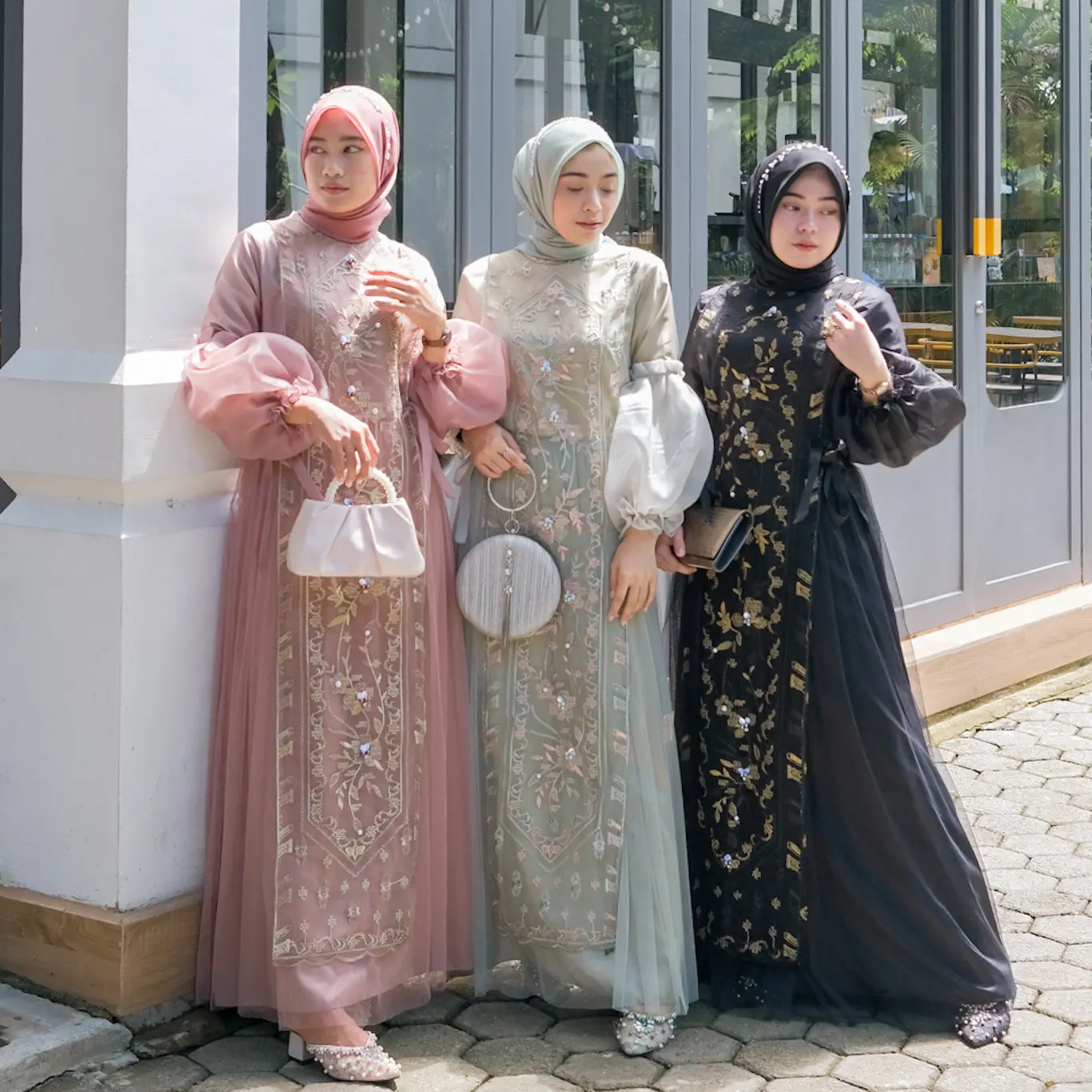 JASMINE (READY STOCK) Gamis Lebaran Wanita Muslim Kondangan Gaun Balon Dress