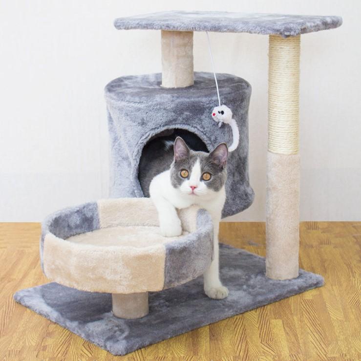 Product Introduction of Ready to ship 2-story cat condo, cat climbing frame ‼️ Cat condo, cat scratching post, cat bed, cat toys, cheap cat condo # P122. 14