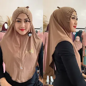 Indah Store - Hijab Instan Bergo Siria Kerut Tali af Muslim Kerudung