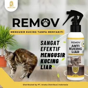 REMOV Anti Kucing Liar 250ml Spray Alami Tidak Menyiksa Mengusir Kucing Liar & Melatih Kucing Peliharaan Aman untuk Tumbuhan