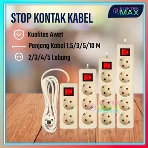 [MAX] STOP KONTAK + KABEL 1.5/3/5 METER 2/3/4/5 LUBANG BER-SNI MEREK CAHAYA