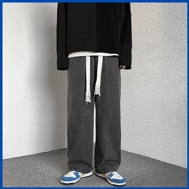 Quần jean nam nữ ống suông màu đen khói JEAN BOX 09, trẻ trung năng động  thời trang Unisex Menswear Pants Baggy Ong 3