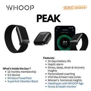 WHOOP 5.0 NEW Health & Fitness Wearable Device with 12 months Membership - PEAK