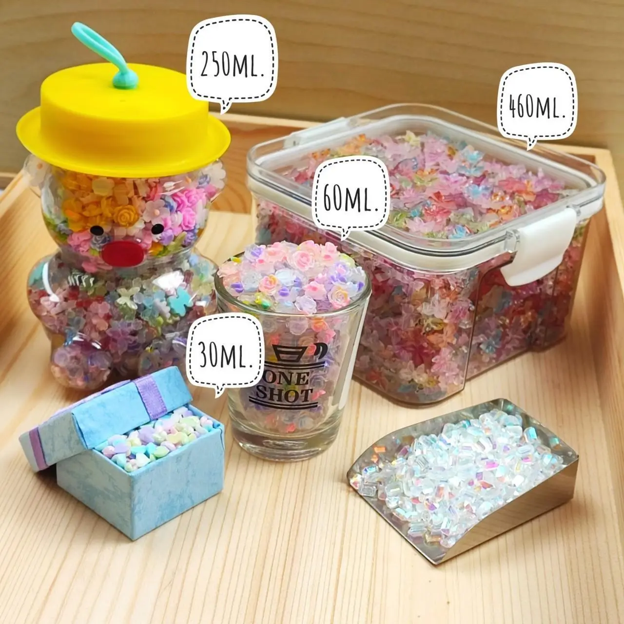 DIY อะไหล่ตกแต่ง รวมงานคละสวยๆสามารถเลือกงานหน้าไลฟ์ ขนาด 30/60/120/250/460ml.สินค้าพร้อมส่ง