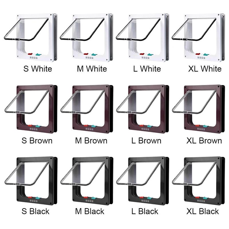 Product Introduction of Trap DoorSmart Pet Door 4 Way Lock Security Flap Sliding Door Controllable Switch Cat Puppy Safety Gate Dog Kitten Flap Door Pet Supplies 14