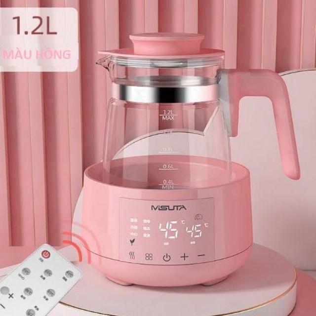 [Có Điều Khiển Cao cấp- Bảo hành 18 tháng] Bình đun nước Misuta Cao Cấp (Có Khiển) Khử Clo 1200ml