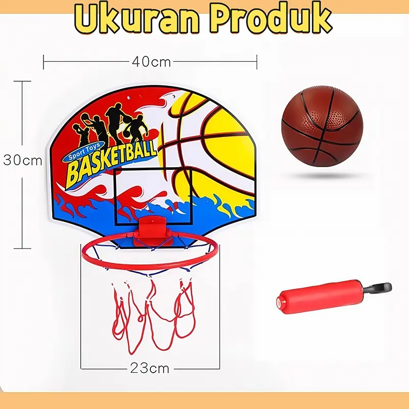 IKUBABY Mainan Anak Ring Basket Bola/Mainan bola basket berusia 2-13 tahun/olahraga dan kebugaran 5
