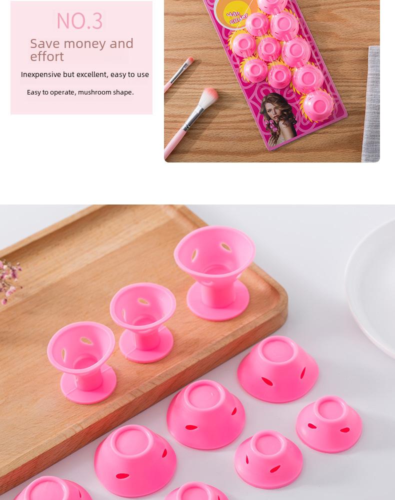Product Introduction of Factory Direct Sales Mushroom Hair Curler Bell Hair Curler Hair Roller Silicone Hair Curler Eight-Character Bangs Roller Haircare Heatless 11