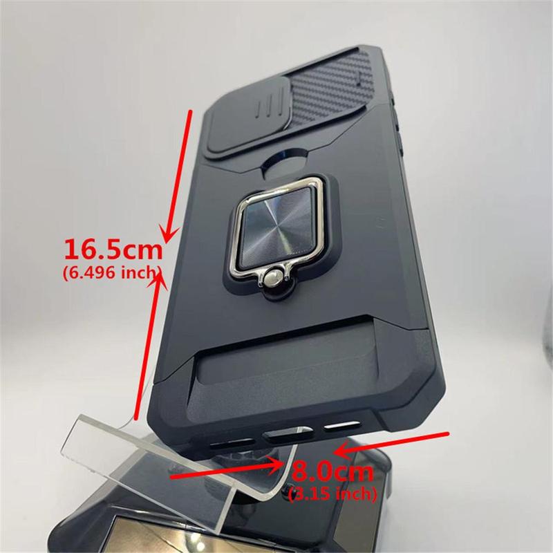 Shockproof Hard Phone Case with Stand & Card Slot, Anti-fall Phone Protective Cover Compatible with iPhone Series, National Day Offers 4