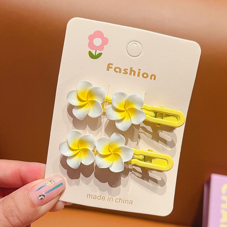 Kẹp Tóc, Thiết Kế Plumeria Rubra, Siêu Dễ Thương, Kẹp Tóc Cropped Xén, Phụ Kiện Tóc, Dành Cho Bé Gái, Kẹp Tóc Mái Bên, Phụ Kiện Đội Đầu, Không Làm Tổn Thương Tóc, Thích Hợp Cho Bé Gái 7