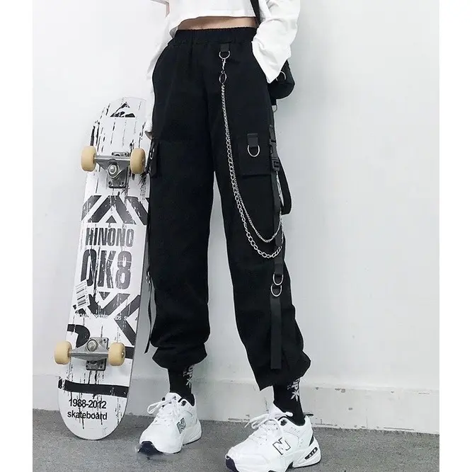 Quần túi  hộp khuy cài  kèm  phụ kiện sai 40-62kg nam nu mặc  ok Pants Kaki Đen Women Menswear Kem Quần Âu quana unam 1