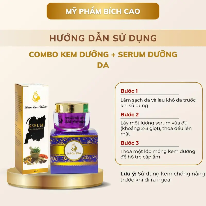 Combo 1 Kem Dưỡng + 1 Serum Dưỡng Da Bích Cao White Skincare Hỗ Trợ Dưỡng Da Làm Dịu Cho Da, Làm Đẹp Da 1