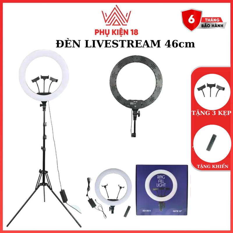 Product Introduction of [TẶNG KHIỂN] Đèn livetream 46cm kèm chân lico 3 kẹp điện thoại 3 chế độ sáng hỗ trợ livetream tiktok học online video call họp zoom chụp ảnh studio trang điểm spa phun xăm thẩm mỹ Kem Selfie Phụ Kiện 1