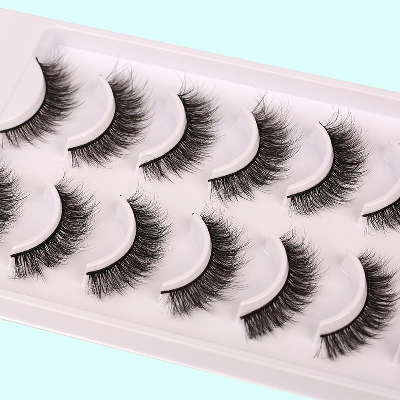 Natural False Eyelashes, 10 Pairs, Eye Makeup Products, Diy Eyelash Extensions Kit, Natural Curling Strip Lashes, Cat Eye Eyelashes, Soft and Curl Fake Lashes for Women Eyelashes Extensions, Valentine's Day Gift 3