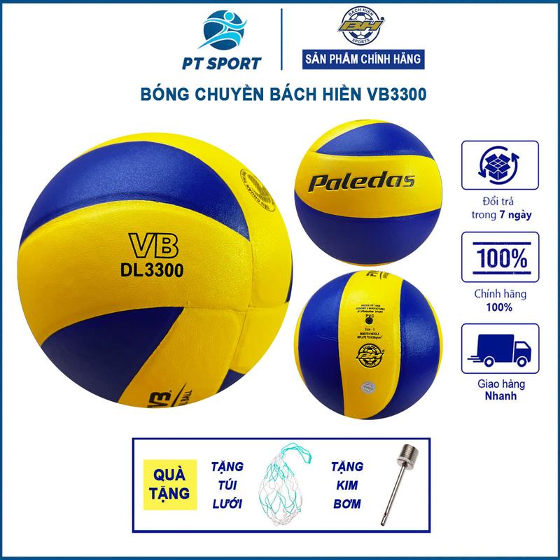 Quả Bóng Chuyền Da Bách Hiền VB3300 Chính Hãng Da PVC Giá Rẻ Giành Cho Tập Luyện Thi Đấu Tặng túi lưới + kim bơm Nam Sport