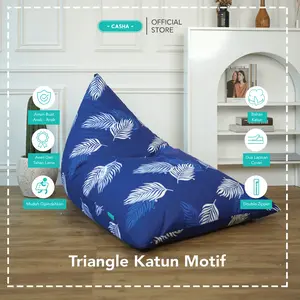 CASHA Bean Bag Triangle Katun Motif - 75×125 Cafe Furniture  Sofa Asli Asli