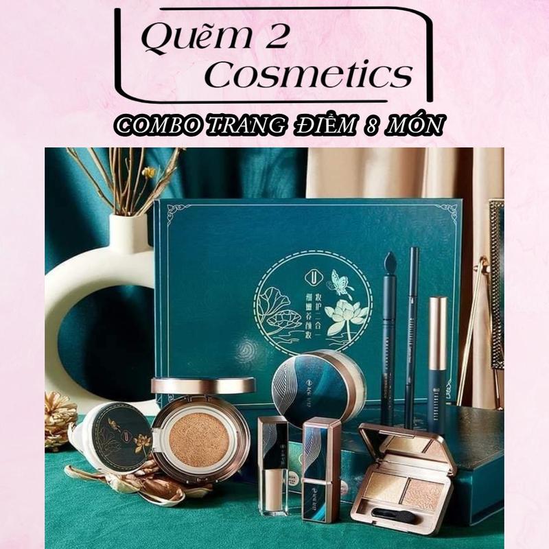 (Quẽm 2 Cosmetics)Combo trang điểm 8 món Youliyoula nội địa trung Cosmetic Kem Lót Phấn Phủ Mascara Son Kem Son Môi Mỹ Phẩm Combo Nữ Perfume bộ  trang bot rang diem
