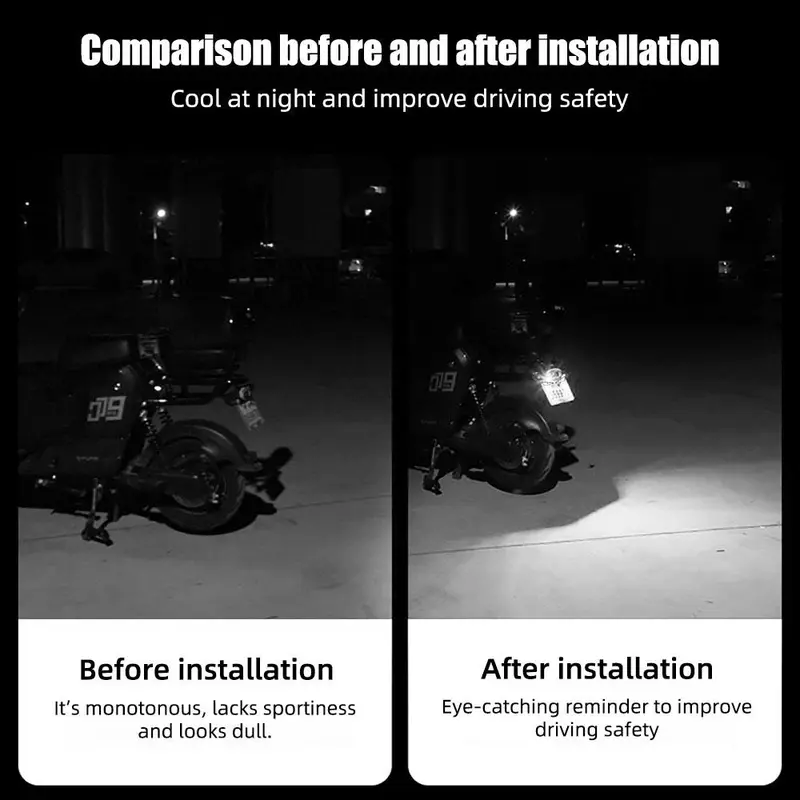 Devil Eye Design Car License Plate Light, Triangle Eye Turn Signal Light, Mini Projector Lens Light, Universal Car Decorative Light for Motorcycle 5