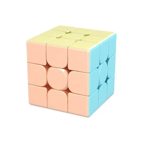 Puzzle Kubus Teka Teki 3x3 Moyu Meilong Stickerless Macaron Pink - Puzzle Kubus Teka Teki 3X3