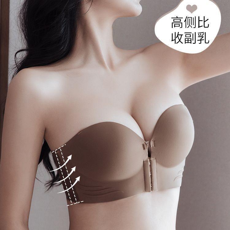 2025 [Store Hot Sale] Strapless Bra for Women, Anti-Slip, Push-Up, Small Chest, Invisible, Seamless, Tube Top, Anti-Exposure, Beautiful Back, Front Closure Bra 3