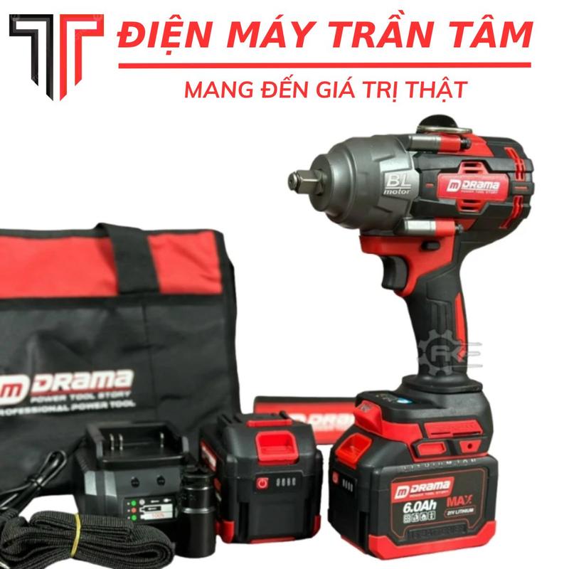 Máy siết bulong pin DRAMA D5600 Lực siết 1880Nm Động cơ Không chổi than Siêu mạnh mẽ bền bỉ Chân pin phổ thông khoan cầm tay